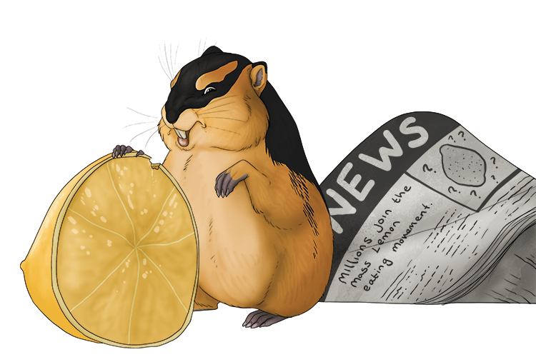 "This lemon is disgusting" (lemming) said the small, short tailed rodent. She had unthinkingly joined the mass movement of only eating lemons.