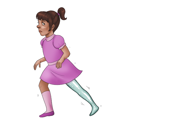 She limped because the kid (limpid) had a clear glass leg. It was easy to understand why she limped.