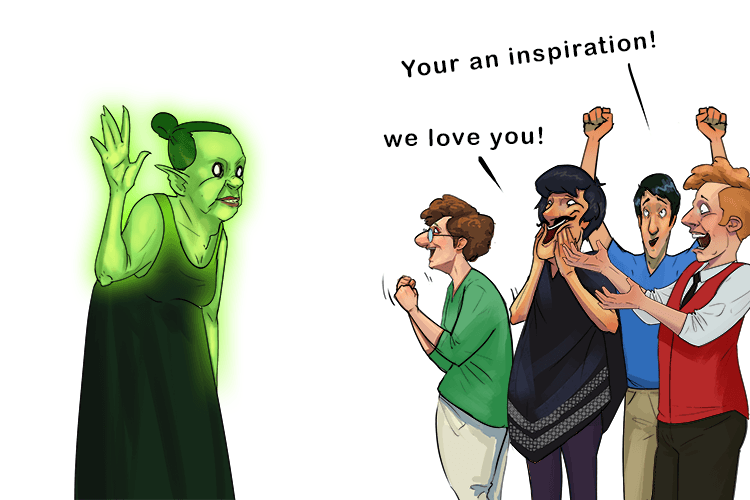 She was luminous and scary (luminary) person but actually she was inspiring and influential to others