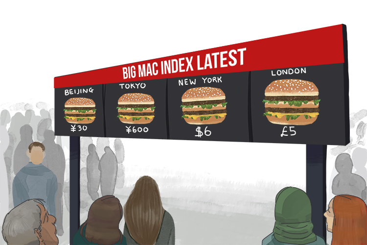 Big Mac in a row can be used for economics (macroeconomics) studies of financial systems, and stock exchange comparisons.