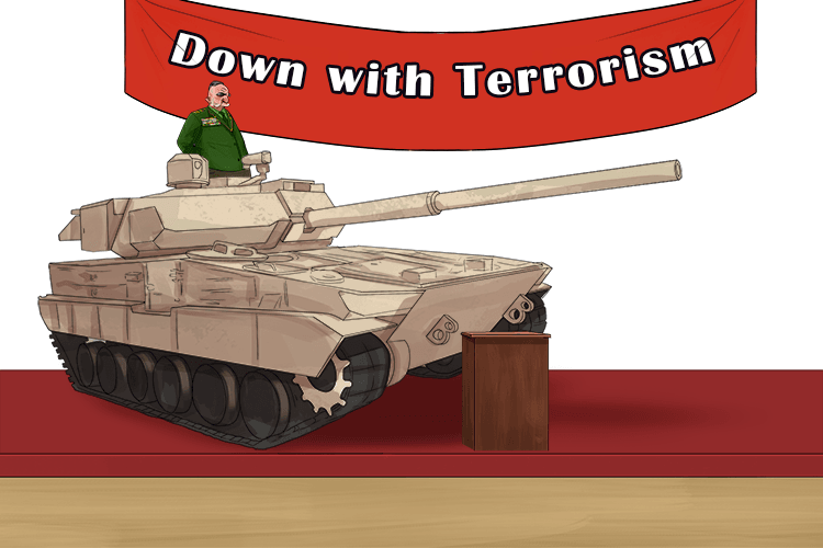 The military used terrorism (militarism) to govern and project power