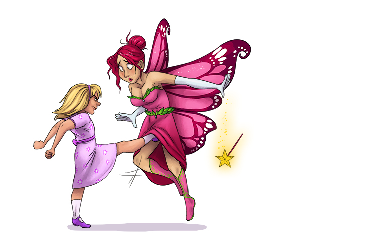 Kneeing fairies (nefarious) is wicked.