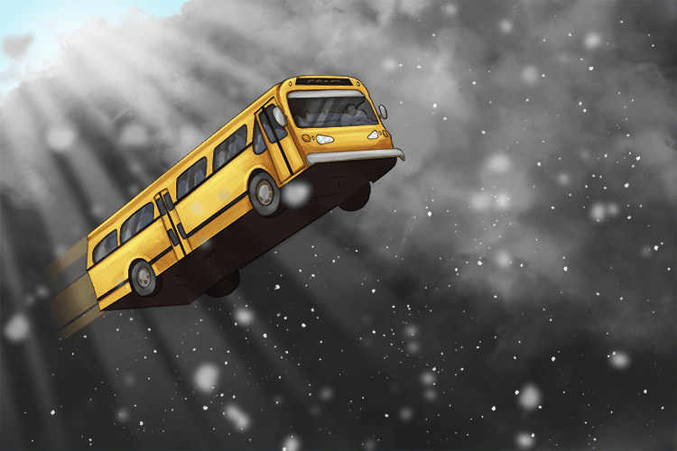 You need a nimble bus (nimbus) drive to avoid the dark grey clouds producing snow.