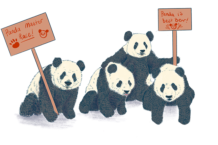 A proper gang of pandas (propaganda) spend all their time spreading false claims.