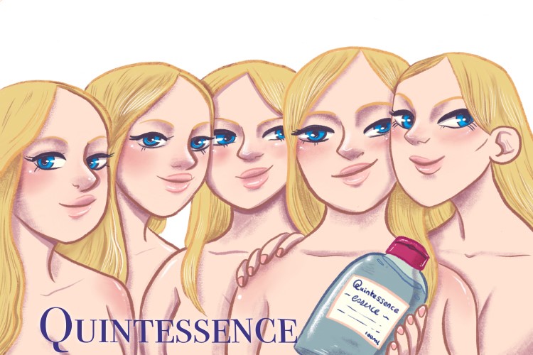 The quins all had the same essence (quintessence) – they were a perfect example of five identical sisters