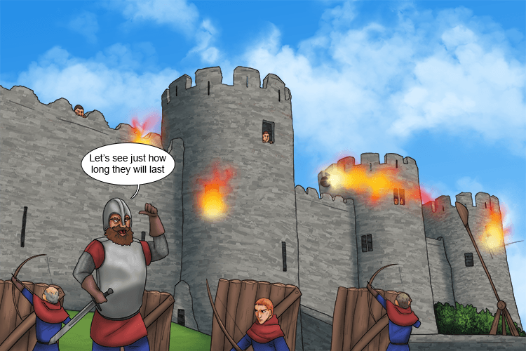 Let's see just (siege) how long they will last in the fortified place during a military blockade. 