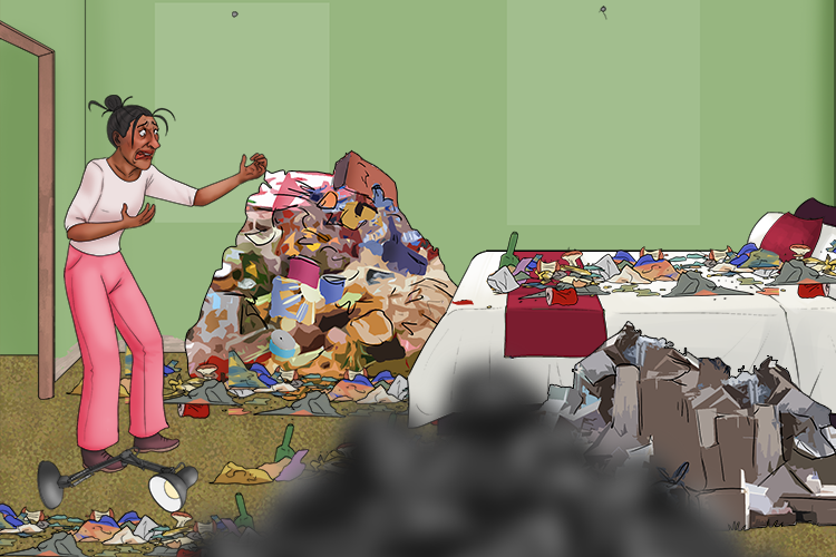 My room was never untidy, but as I walked toward (untoward) it, I noticed a terrible mess. This was unexpected and inconvenient.