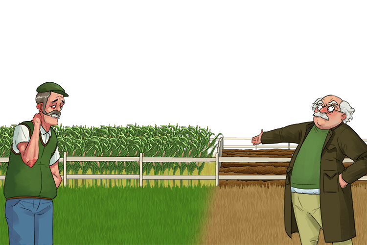 Your field (yield) can produce crops and mine can't because you've stolen all the water. He had a worthy argument so I gave way