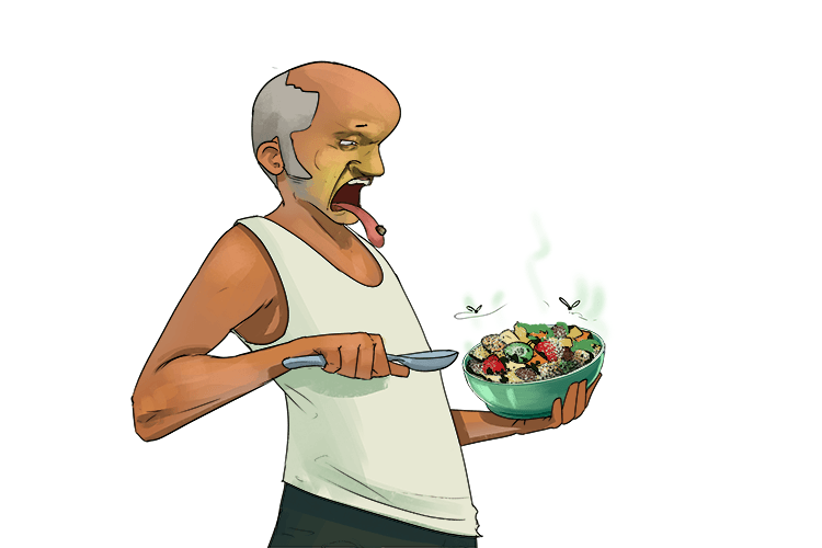 It will taste awful if a fruit (a-froo) salad is rotten