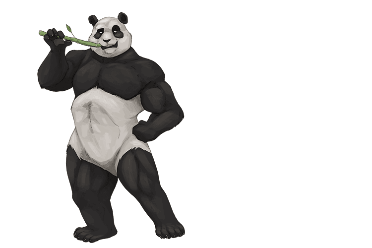It's very basic, you just need to eat lots of bamboo to get this physique (basique).