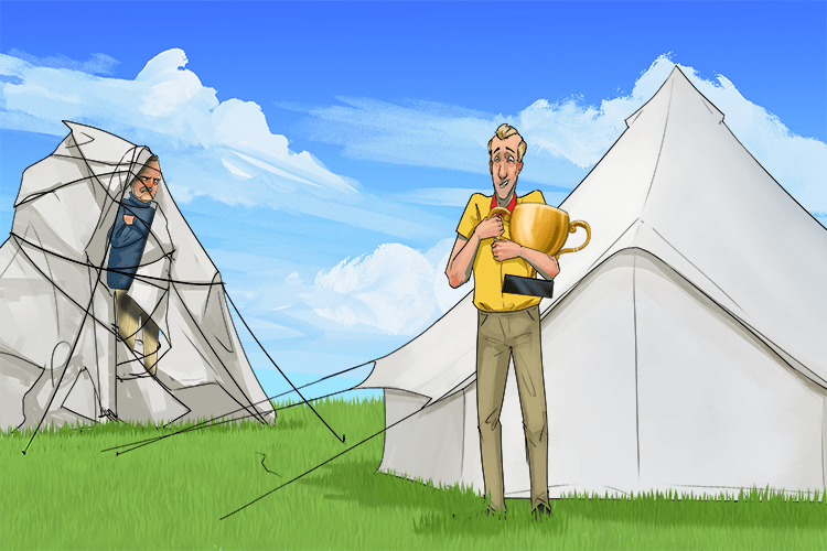 I won a prize for the best made yurt (meilleur)