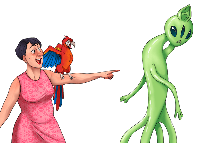 I bet my parrot that I could find a real alien (parier).