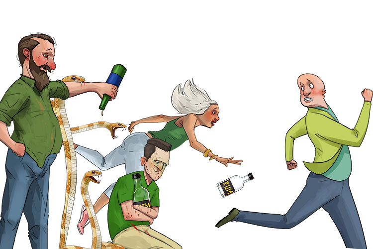 The snakes would bite more drunk (mordre) people as they were slower