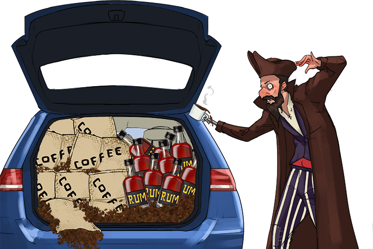 The boot of the car was where I kept my coffee and rum (coffre)