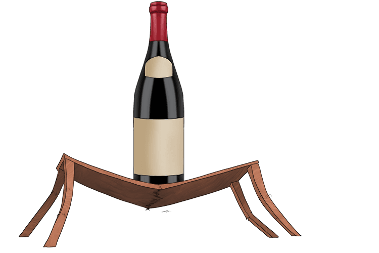 The huge bottle of booze sat on the table (boo-tay).