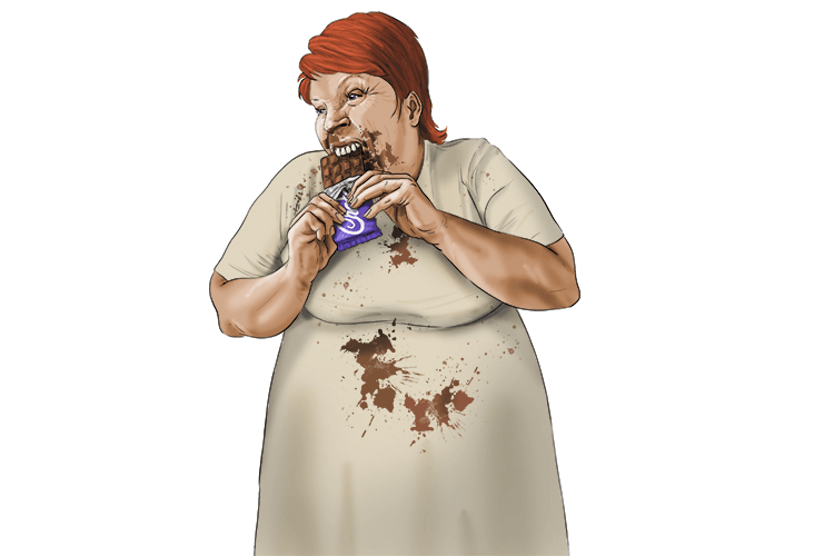 the brown chocolate left a mark on (marron) my new dress.