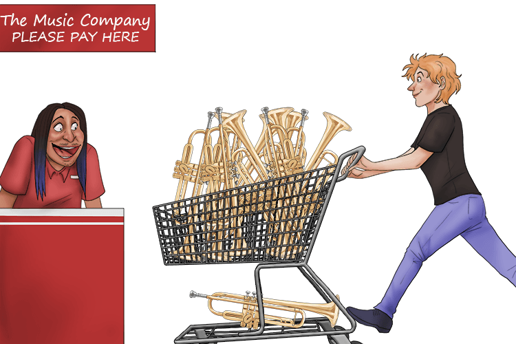 The musical instrument company loved it when I went on trumpet shopping sprees (entreprise).