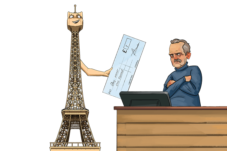 The Eiffel Tower paid by cheque