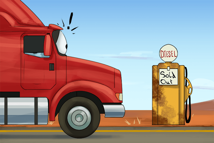 I needed diesel, but the garage had sold (gazole) out