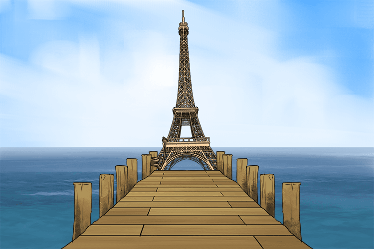 The Eiffel Tower was at the end of the dock