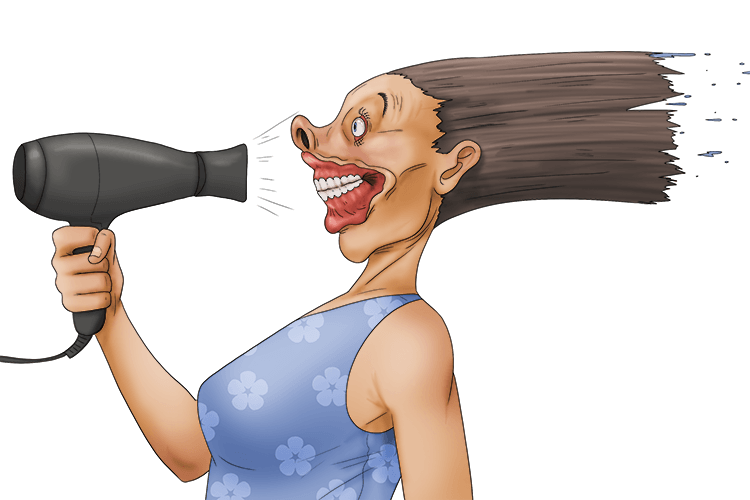 My hair was dry in one second (sek) using this powerful hairdryer.