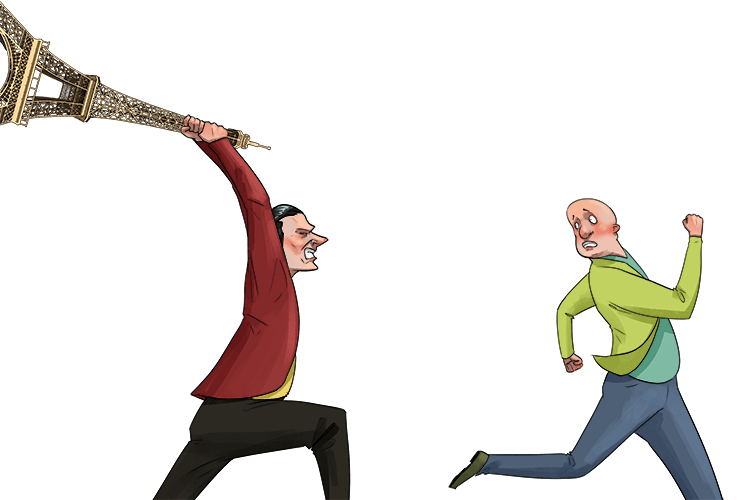 My enemy attacked with a miniature Eiffel Tower