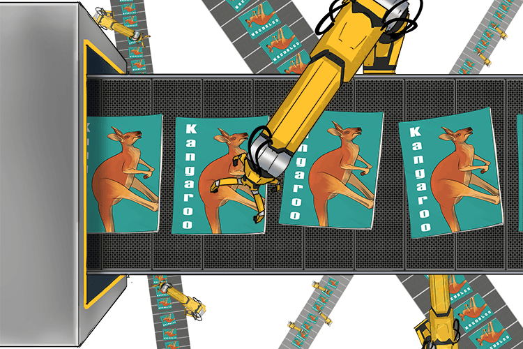 This factory makes kangaroo magazines (usine)