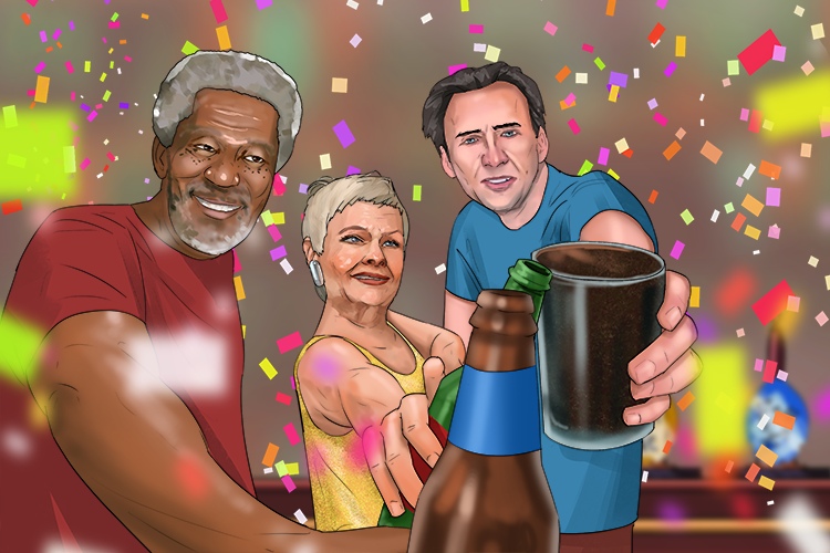 The party was full of famous celebrities (célèbre)