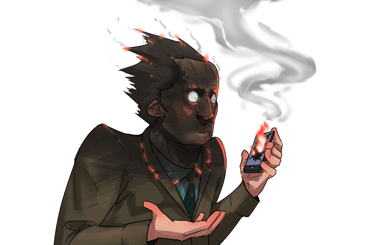 This fault is dangerous, so don't use this phone (défaut)