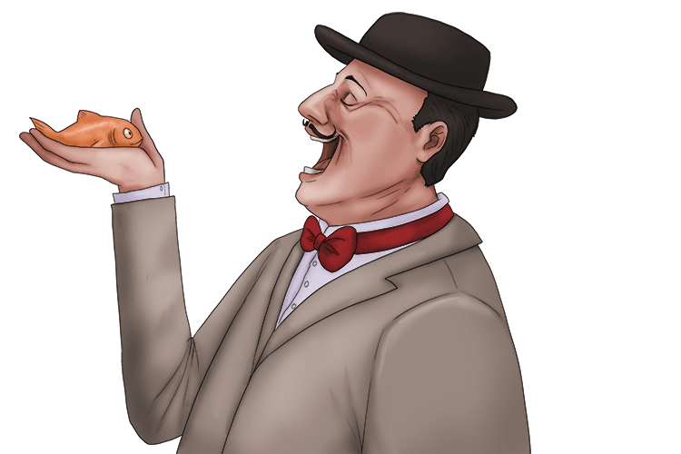 To his fish, detective Poirot sang songs (poisson).