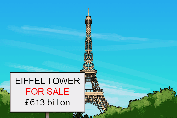 The Eiffel Tower costs a fortune.