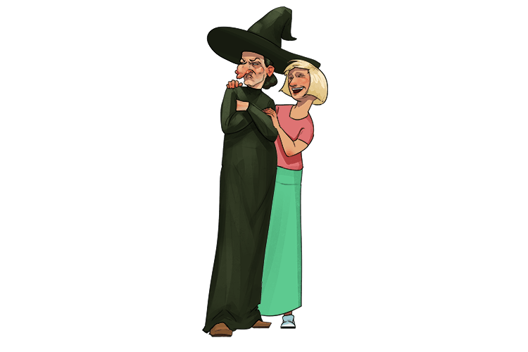 My friend is a mean (ami) old witch