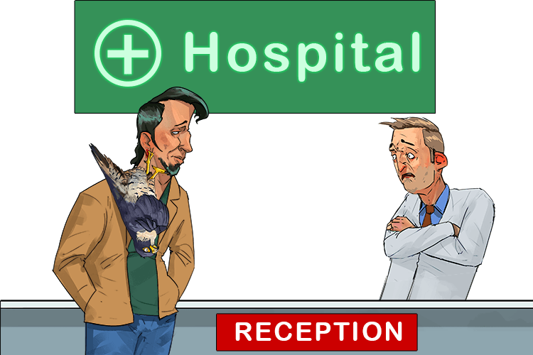 I went to the hospital for an operation on my ear to remove the talon (hôpital)