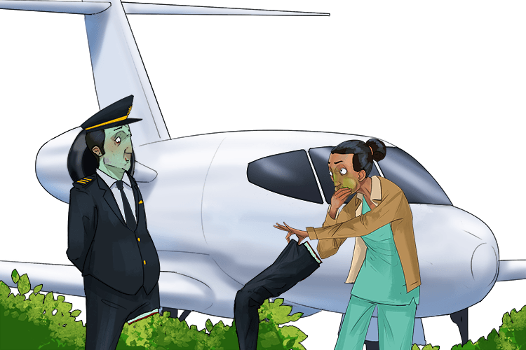 Is this yours? It fell out of the airplane (est)