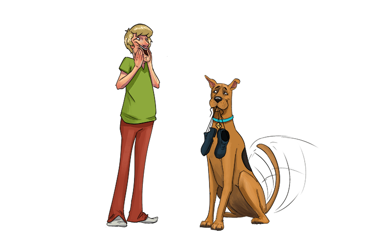 I thought they were lost, but my favourite pair of shoes were found by Scooby-Doo (perdu)