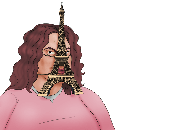 I wore a mask shaped like the Eiffel Tower.