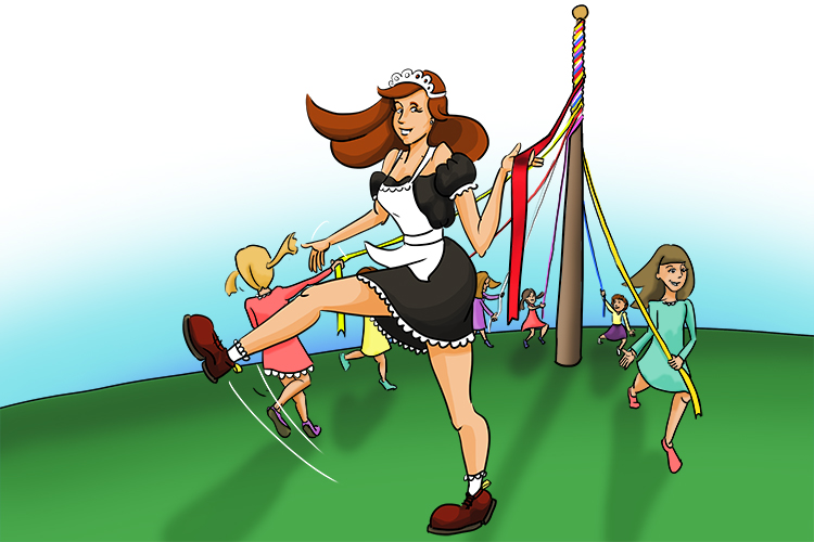 Dancing around the maypole (May) was the way the old maid (mai) kept fit and active. 