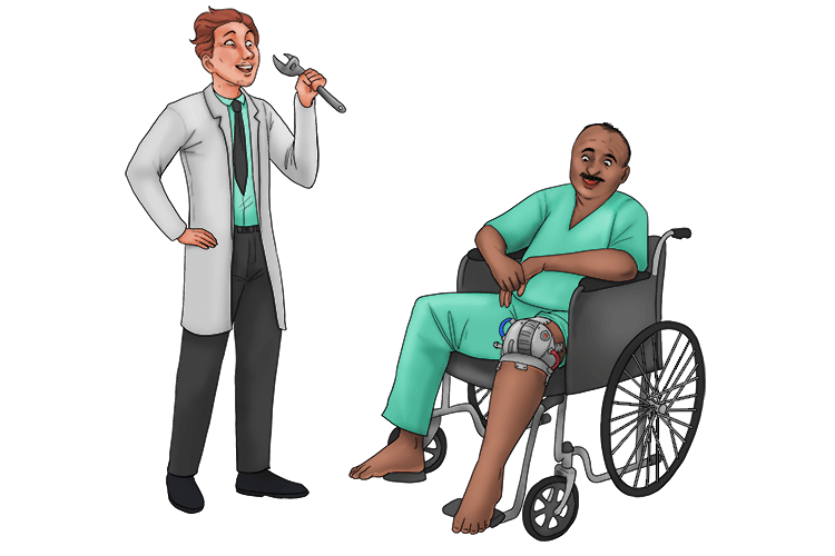 This means you can see your new knee from today (signifier).