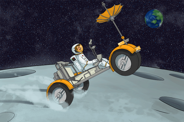 On the moon I drove a lunar rover (lune) rover