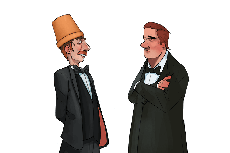 My buddy always wears a flower pot (pote) on his head