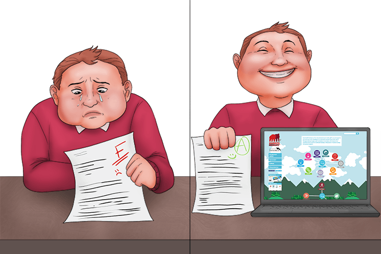 In the past, I could never pass my exams, but now I get A (passé) grades with Mammoth Memory.