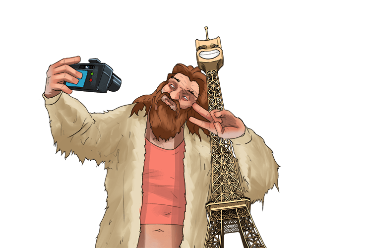 I took a photo of me and the Eiffel Tower