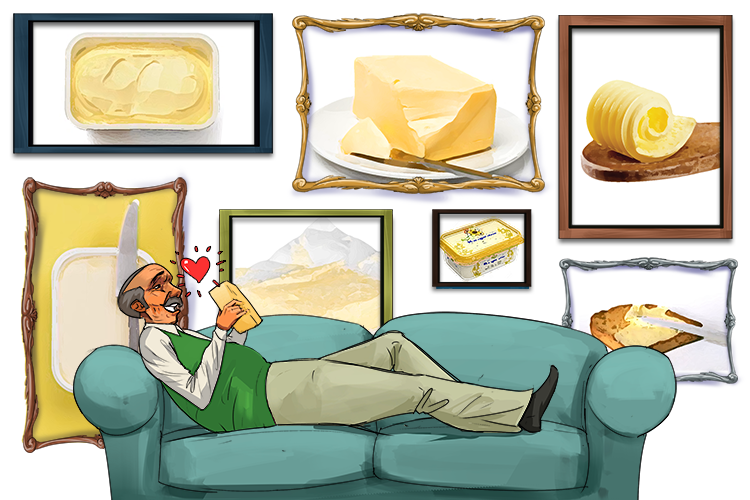 All the pictures in his house show that he loves margarine (image)