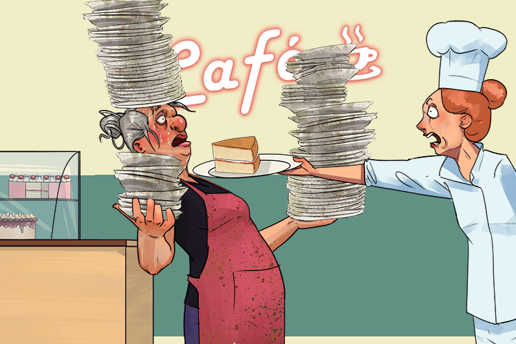 The place where I work leaves you (lee-yoo) exhausted