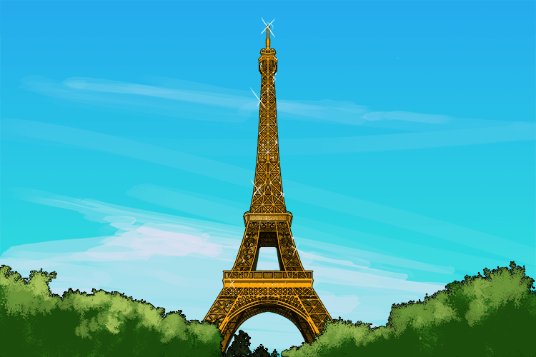 The Eiffel Tower was made of pure gold.