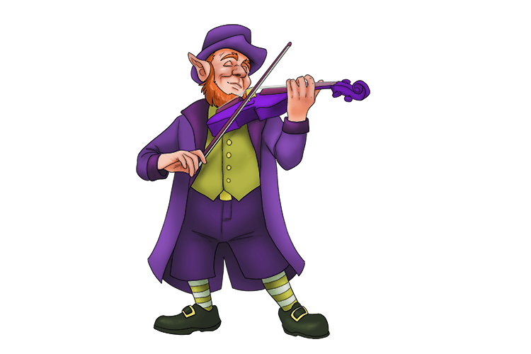 The purple viola was played by the leprechaun (violet).