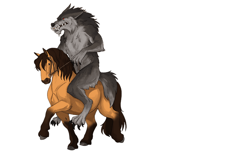 No one else could ride this horse, only the monster could tame (monter) it.