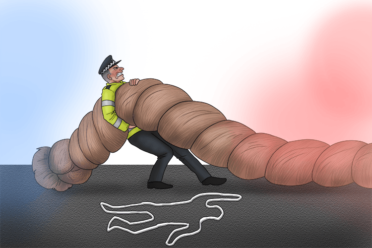 I used the rope to cordon (corde) off the crime scene.