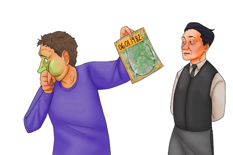 "This is rotten pork, read (pourri) the date!"