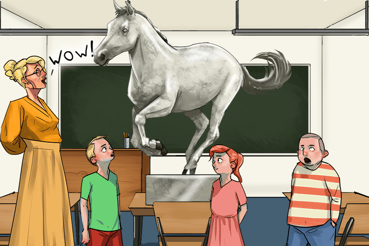 The sculpture I made at school captured (sculpture) everyone's attention